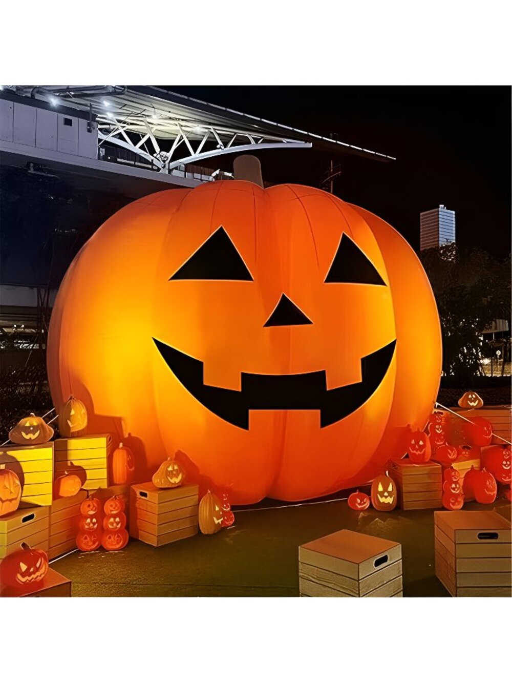 Giant 15Ft Halloween Inflatables Pumpkin Decorations, Blow Up Yard Decorations